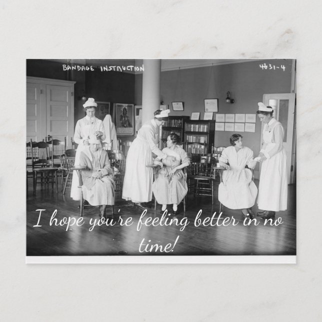 Carte postale : « Meilleurs vœux de rétablissement (Devant)