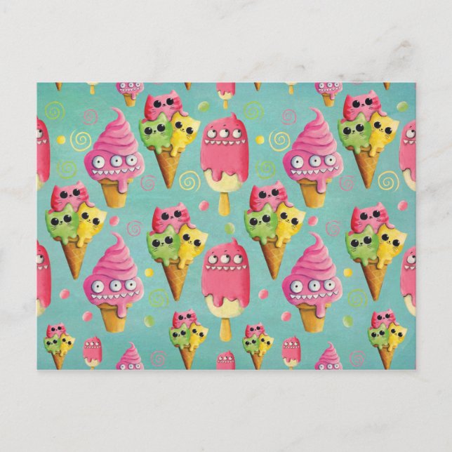 Carte Postale Mélange de crème glacée estivale (Devant)