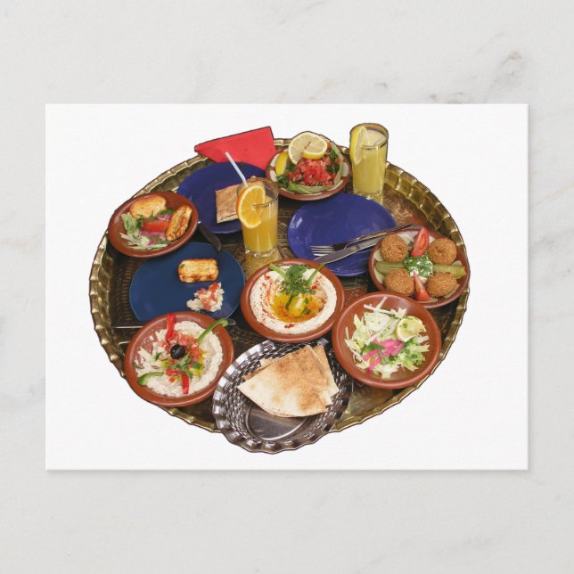 Carte Postale Mélange de cuisine méditerranéenne (Devant)
