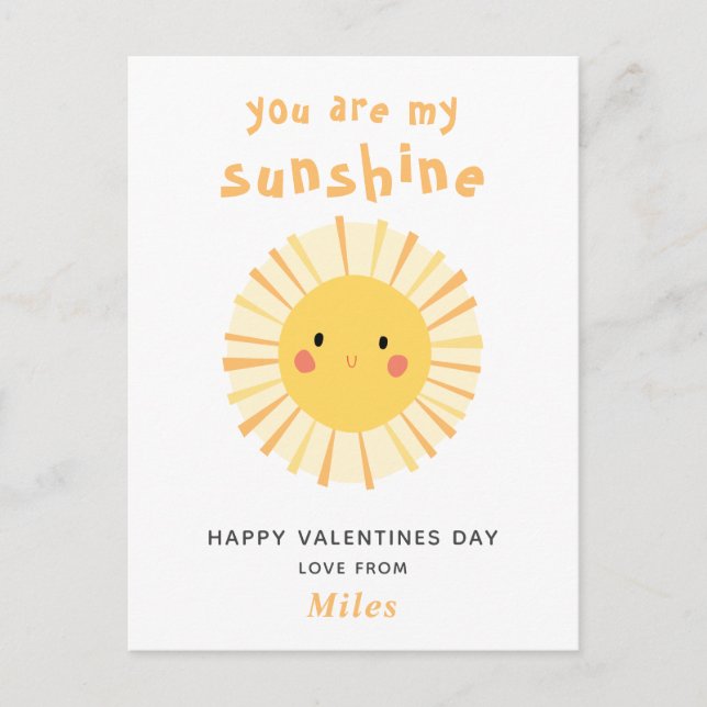 Carte Postale Mélange jaune soleil illustration valentines jour (Devant)