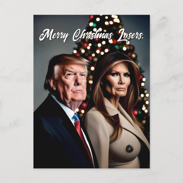 Carte Postale Melania et Donald Trump Joyeux Noël (Devant)
