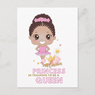 Carte Postale Melanin Princesse Entraînement Pour Être Reine Bal