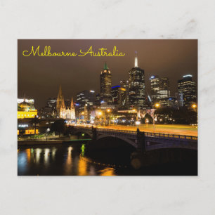 Carte Postale Melbourne Australie nuit Yarra rivière