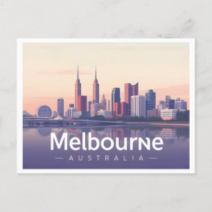 Carte Postale Melbourne Australie Pastel Travel Design
