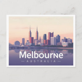 Carte Postale Melbourne Australie Pastel Travel Design