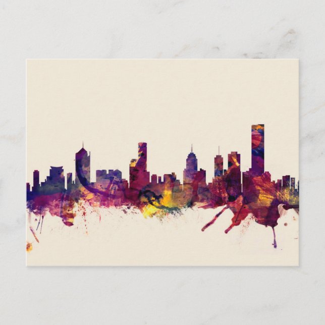 Carte Postale Melbourne Australie Skyline (Devant)