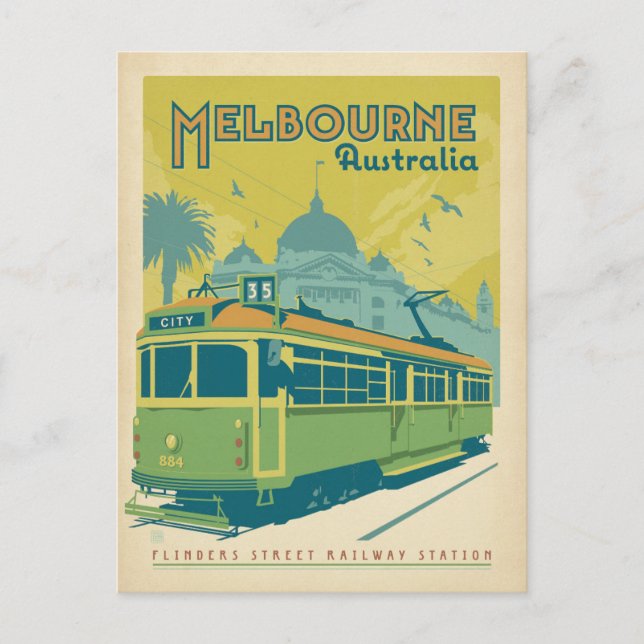 Carte Postale Melbourne, Australie - Trolley (Devant)