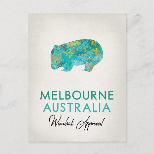 Carte Postale Melbourne Australie Wombat (Devant)