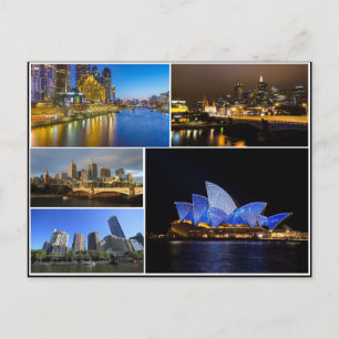 Carte Postale Melbourne sydney Australia Yarra river collage