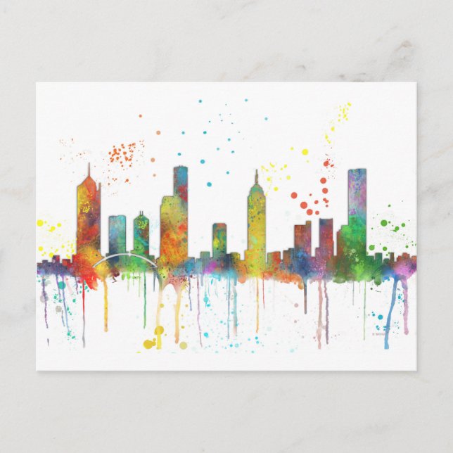 CARTE POSTALE MELBOURNE, VICTORIA AUSTRALIA SKYLINE (Devant)