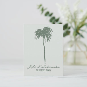 Carte Postale Mele Kalikimaka Elegant Palmier de Noël hawaïen