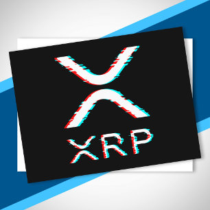 Carte Postale Mème Crypto Devise XRP Glitch CryptoCurrency