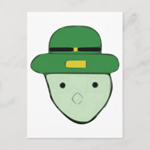 Carte Postale Mème de croquis couleur vert Leprechaun