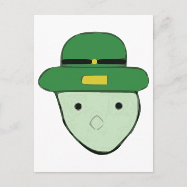 Carte Postale Mème de croquis couleur vert Leprechaun (Devant)