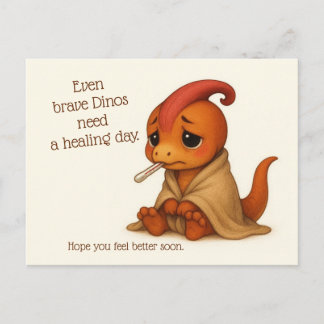 Carte Postale Même les dinos courageux ont besoin d'une journée