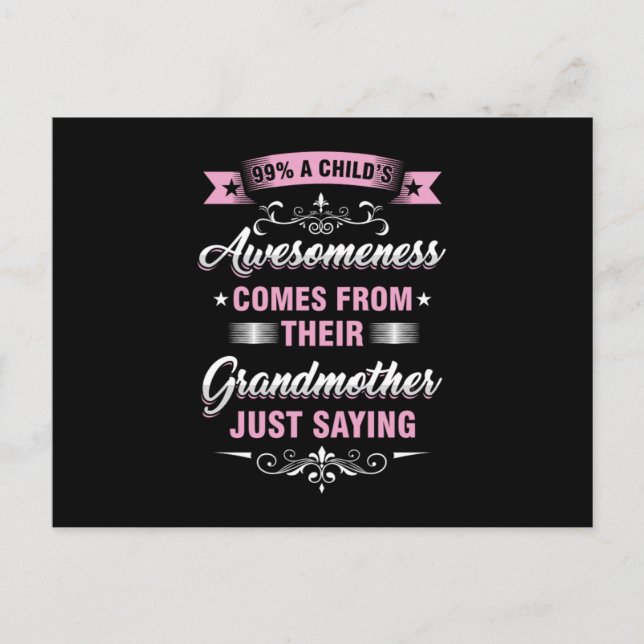 Carte Postale Mémé Mamie Grand-mère Drôle Cadeau de famille 99  (Devant)