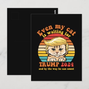 Carte Postale Même Mon Chat Attend Le Vêtement Trump 2024