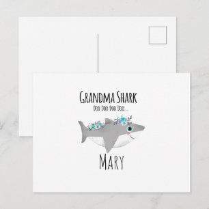 Carte Postale Mémé Requin personnalisée Doo Doo Doo