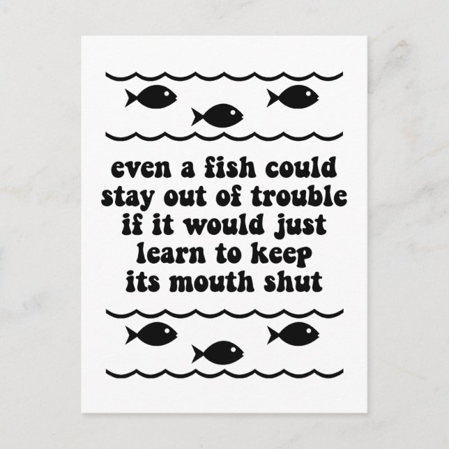 Carte Postale Même un poisson pourrait rester en dehors des ennu (Devant)