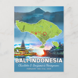 Carte Postale Mêmes vacances en lune de miel - Bali Indonésie Ca
