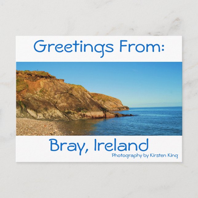 Carte Postale mémoire 1 187, Bray, Irlande, Salutations de :, P. (Devant)