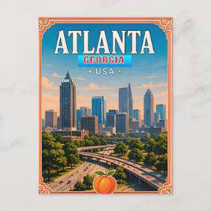 Carte Postale Mémoire de vacances à Atlanta Géorgie 🍑