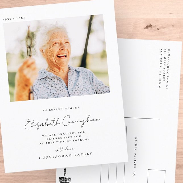 Carte Postale Mémoire Souvenir Élégant Simple Photo Moderne (Créateur téléchargé)