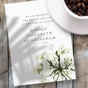 Carte Postale Mémorial Aquarelle Botaniques Floral Elegant Chic