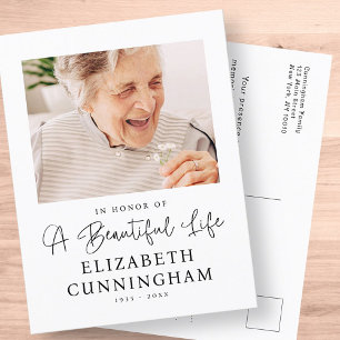 Carte Postale Mémorial Belle vie Moderne Élégant Photo Chic