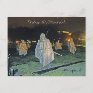 Carte Postale Mémorial de la guerre de Corée à Night Washington 