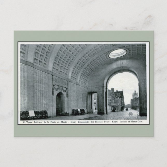 Carte Postale Mémorial de la porte d'Ypres Menin pour l'intérieu (Devant)