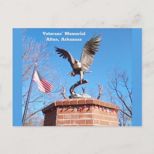 Carte Postale Mémorial des vétérans d'Altus, Arkansas (Devant)