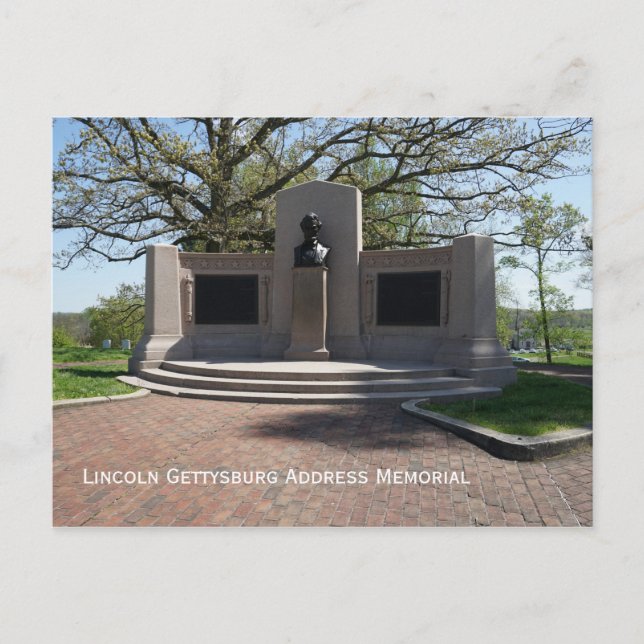 Carte Postale Mémorial du discours de Gettysburg de Lincoln (Devant)