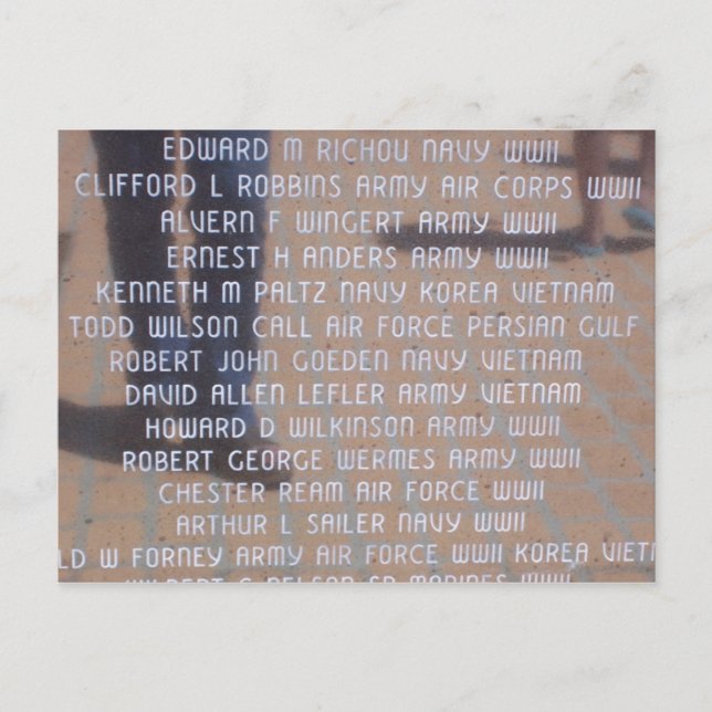 Carte Postale Mémorial du Vietnam (Devant)