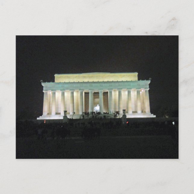 Carte Postale Mémorial Lincoln la nuit Washington DC 002 (Devant)