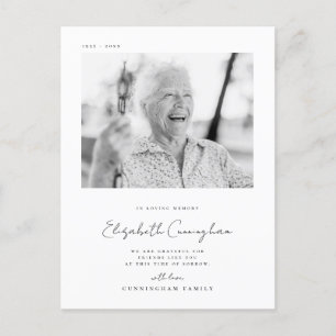 Carte Postale Mémorial Mémoire Affectueuse Élégante Simple Moder