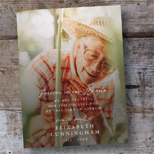 Carte Postale Memorial Modern Simple Forever dans nos coeurs Pho