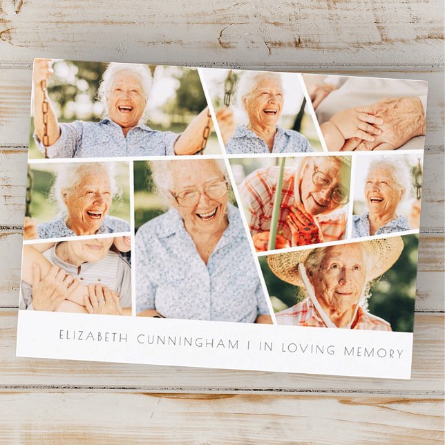 Carte Postale Mémorial Moderne Chic Simple 9 Collage de Photos (Créateur téléchargé)