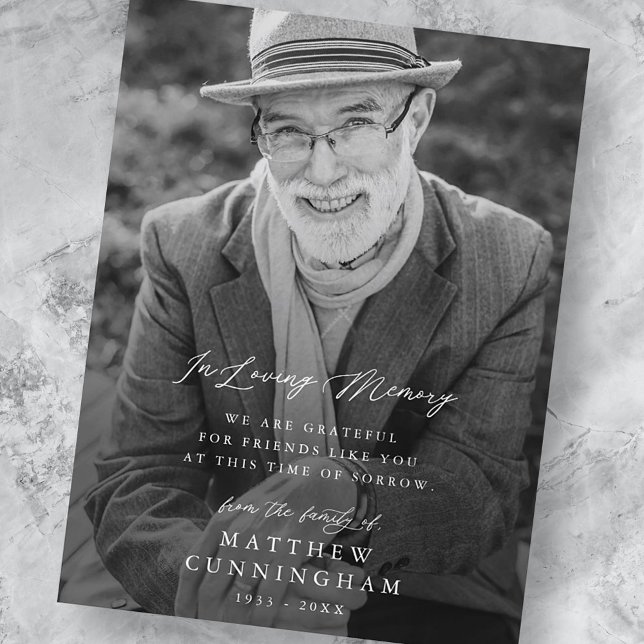 Carte Postale Mémorial Moderne Simple En Mémoire Photo (Créateur téléchargé)