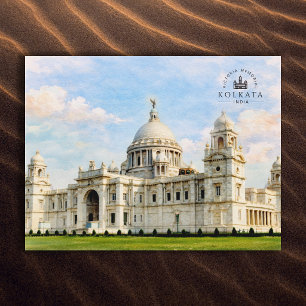 Carte Postale Mémorial Victoria, Kolkata, Inde   Aquarelle