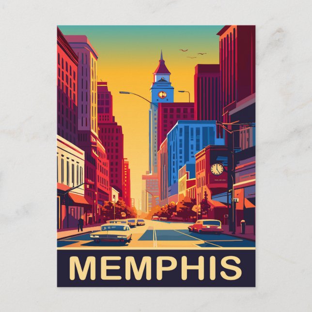 Carte Postale Memphis, Rues de la ville, Voyage (Devant)