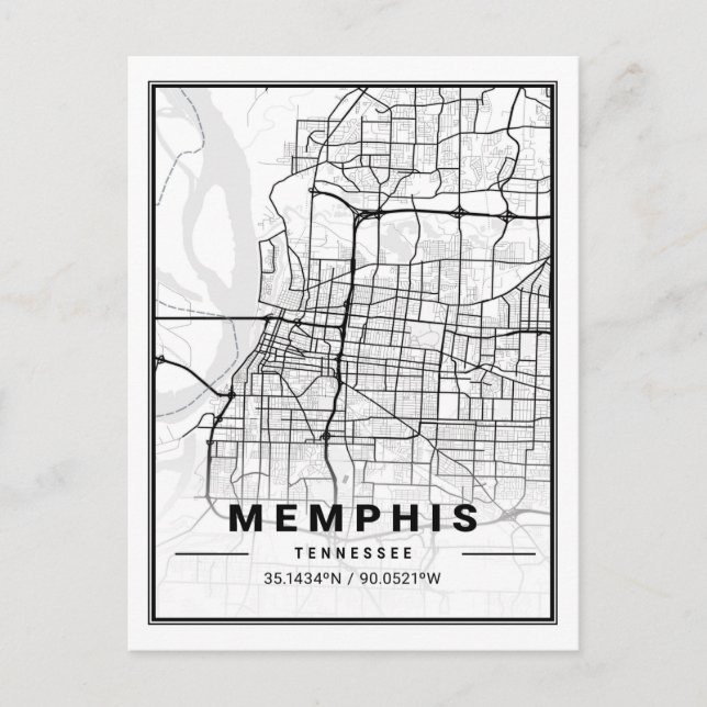 Carte Postale Memphis Tennessee USA Travel City Map (Devant)