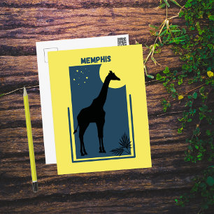 Carte Postale Memphis Zoo Tennessee Vintage Giraffe