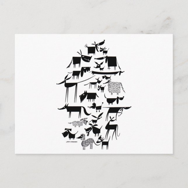 Carte Postale Ménagerie de chiens (Devant)