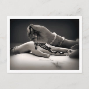 Carte Postale Mendhi Hand Henna in Sepia Tone (Postcard)