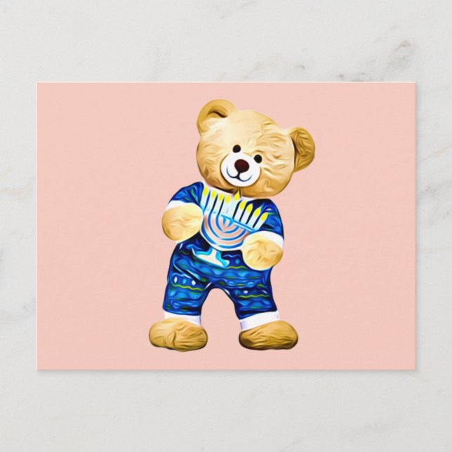 Carte Postale Menorah Teddy Bear (Devant)