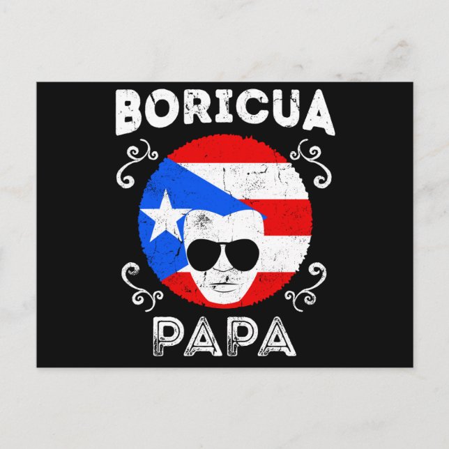 Carte Postale Mens Porto Rico Boricua Latino Papa Fathers Day (Devant)