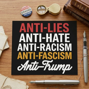 Carte Postale Mensonges et fascisme anti-Trump contre la haine e
