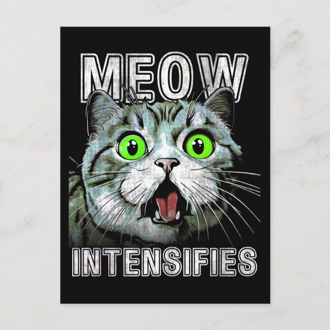 Carte Postale Meow Intensifie Funny Scottish Fold Cat (Devant)