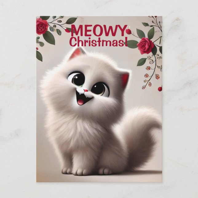 Carte postale Meowy Christmas Holiday (Devant)